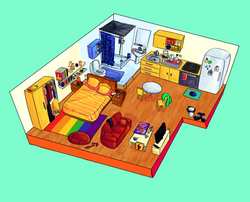 Design de l'appartement des personnages