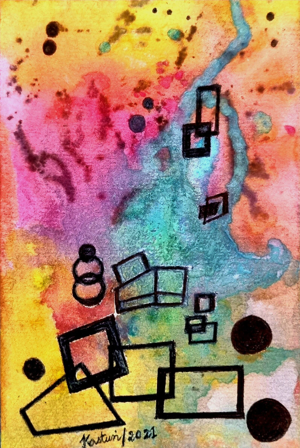 Existence I-Water colour painting 5.8in X 8.3in