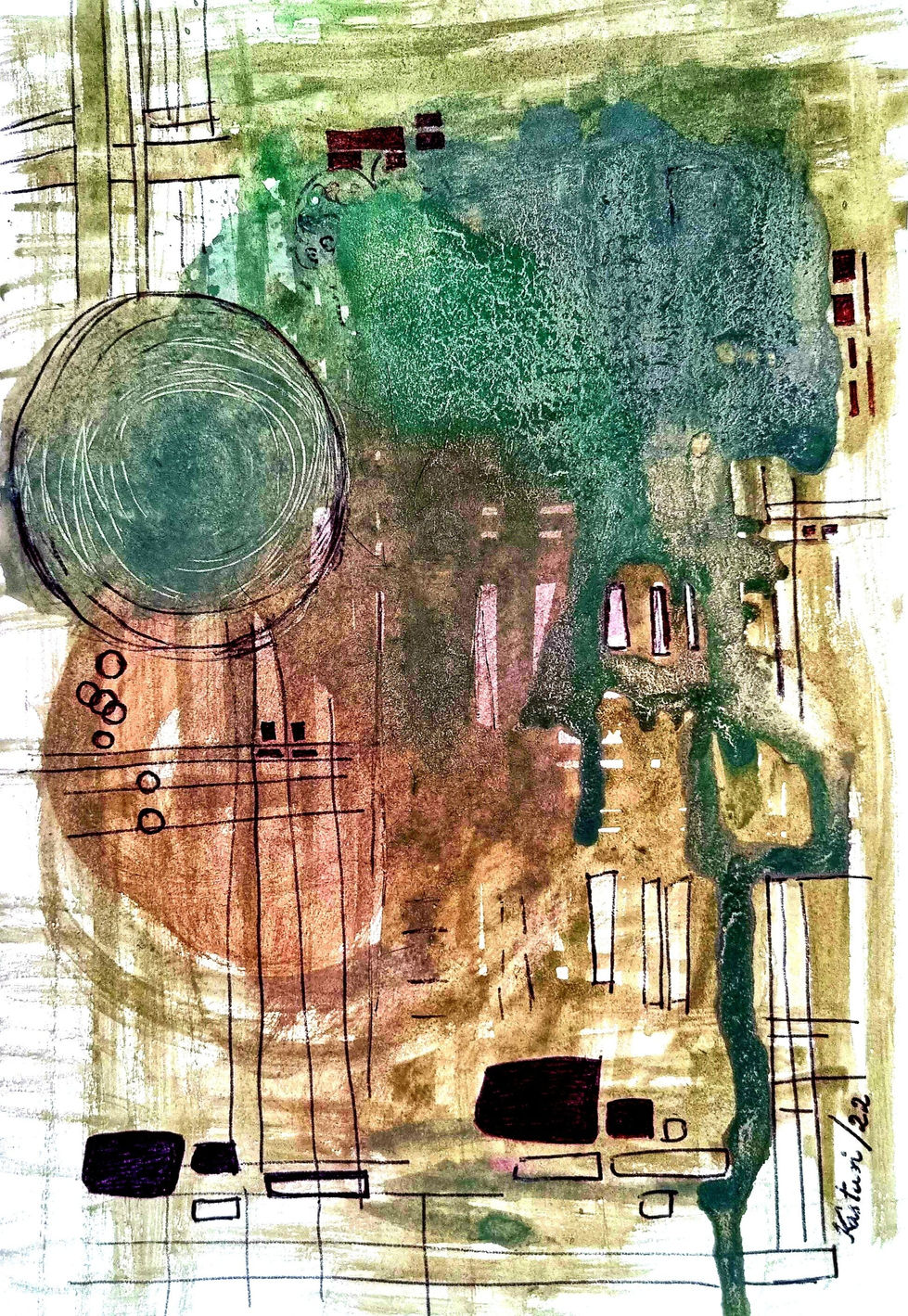 Existence II-Water colour painting 5.8in X 8.3in