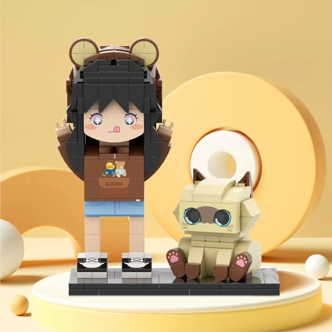 【人と猫】写真で作る！オリジナル組み立てブロックフィギュア
