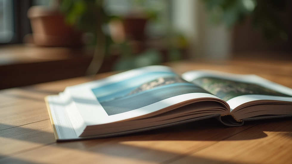 Vue rapprochée d’un livre d’images coloré posé sur une table en bois