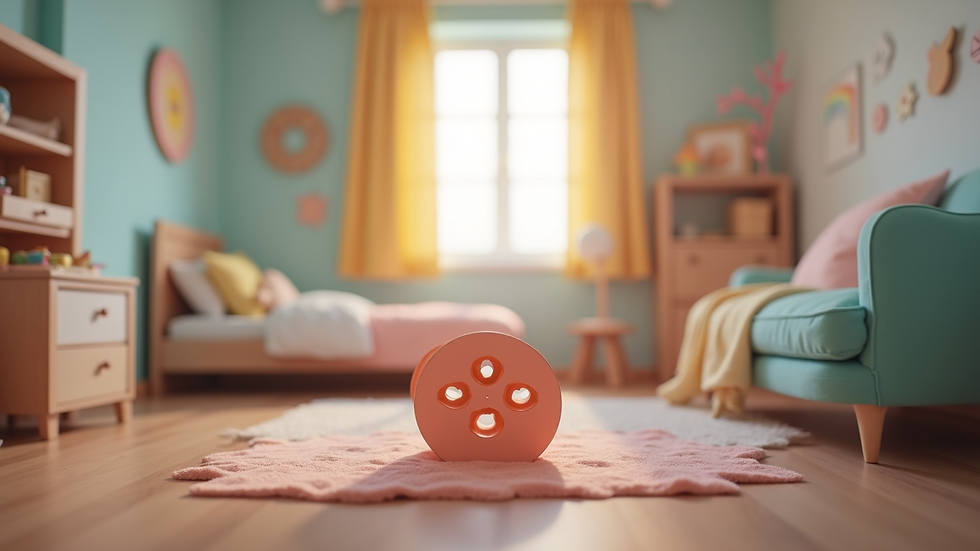 Vue rapprochée d’un coin de jeu coloré dans une chambre d’enfant