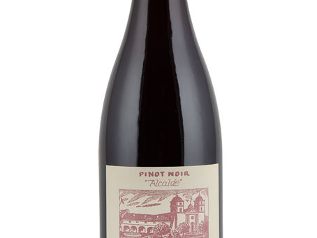 A bottle of Ide Alcalde Pinot Noir wine from Sonoma County