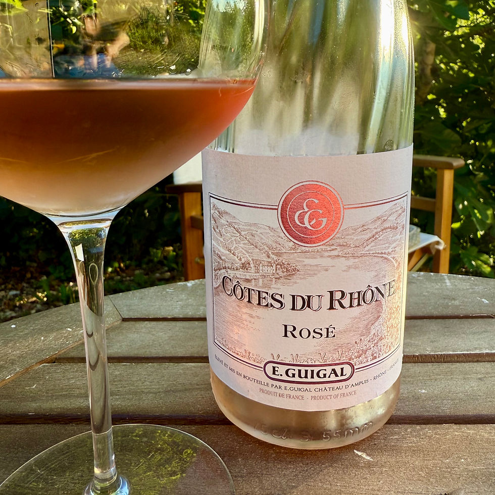A bottle of Guigal Côtes du Rhône rosé