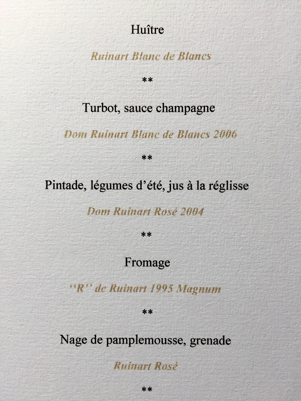 Lunch at Champagne Ruinart, Reims