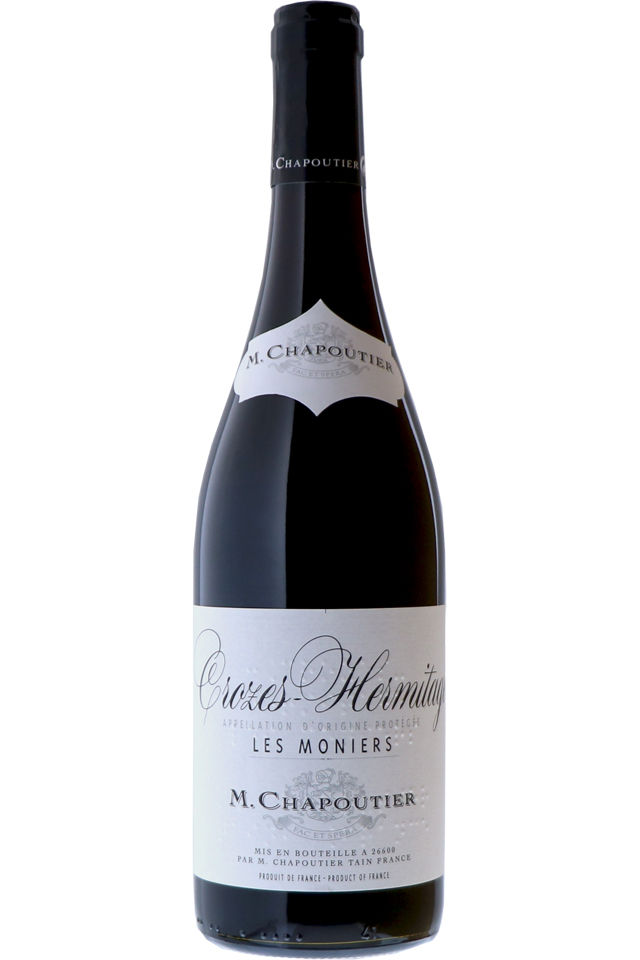 A bottle of red Crozes-Hermitage wine