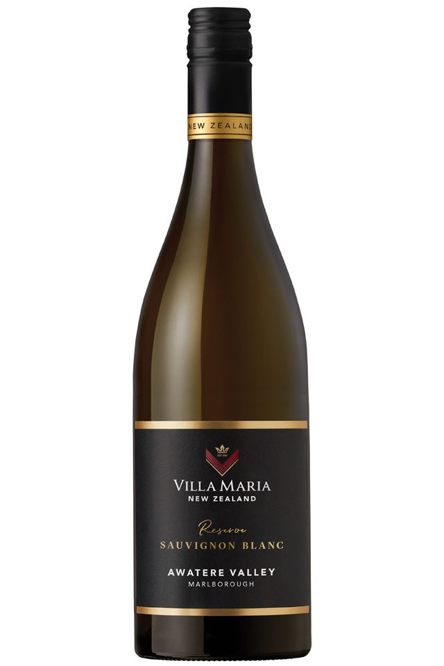 A bottle of Villa Maria Reserve Coastal Awatere Sauvignon Blanc white wine from New Zealand