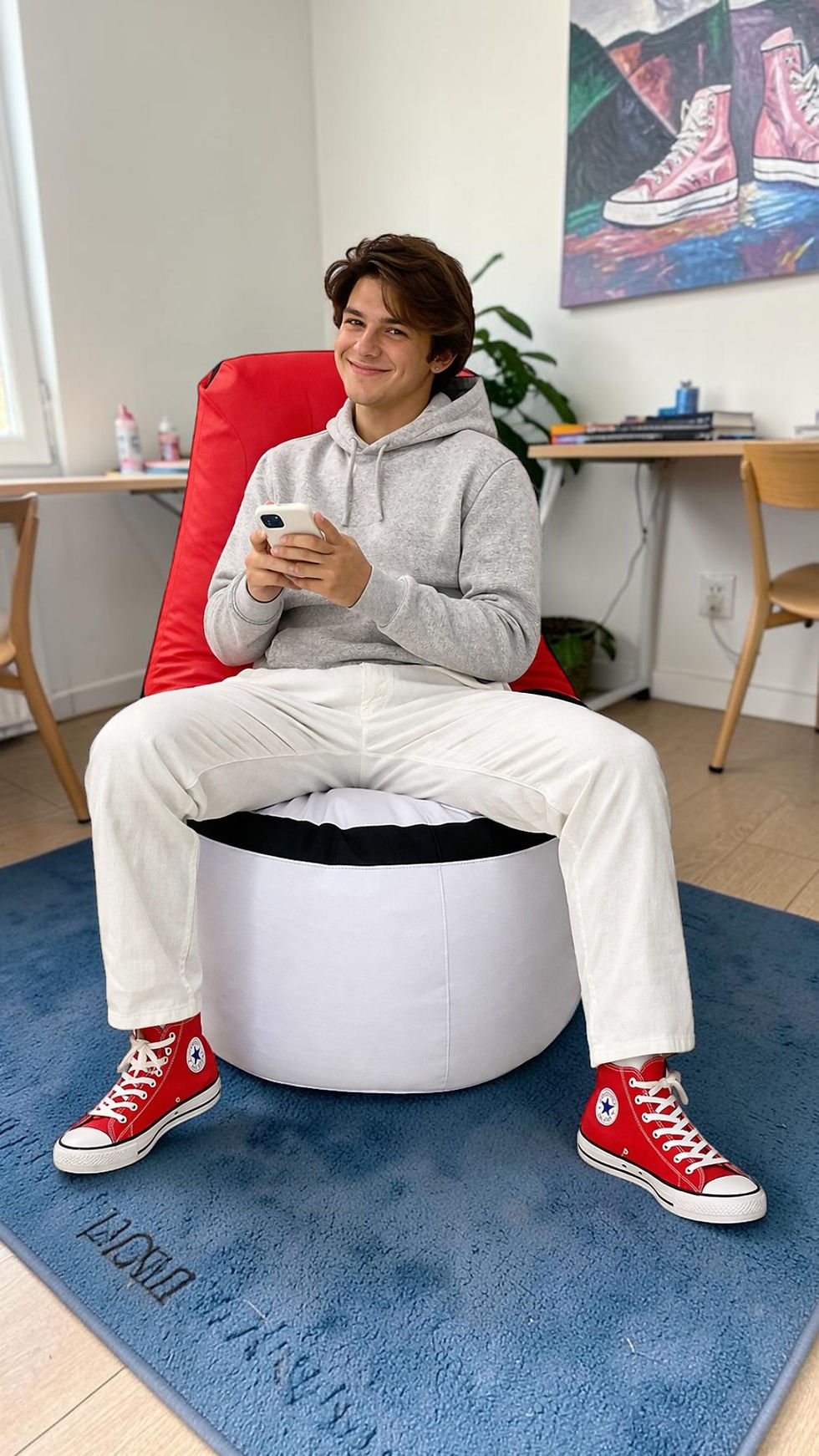 Miniatura: Sillón Puff Tenis tipo Converse. Ideal Para Personas De Hasta 95 Kg