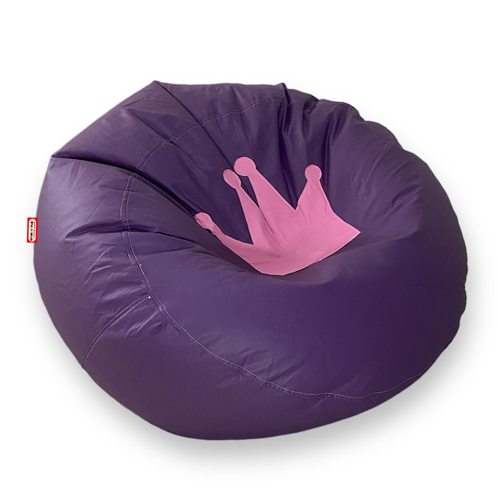 Miniatura: Sillón Puff Corona Princesa Morado. Ideal Para Personas De Hasta 80 Kg