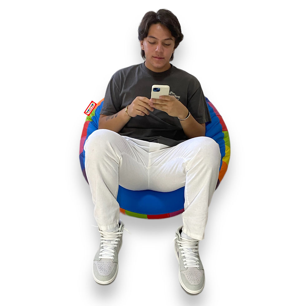 Miniatura: Sillón Puff Circular Arcoiris. Ideal Para Personas De Hasta 85 Kg
