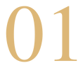 Zahl 01 in gold