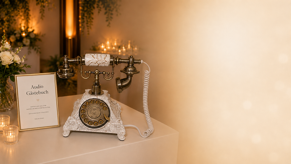 Elegantes Audio-Gästebuch von Eventory für Hochzeiten, Geburtstage und besondere Feiern