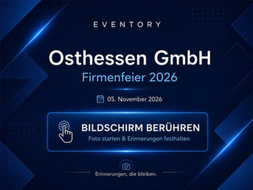 Eventory Fotobox Startbildschirm einer Firmenfeier in Fulda und Osthessen