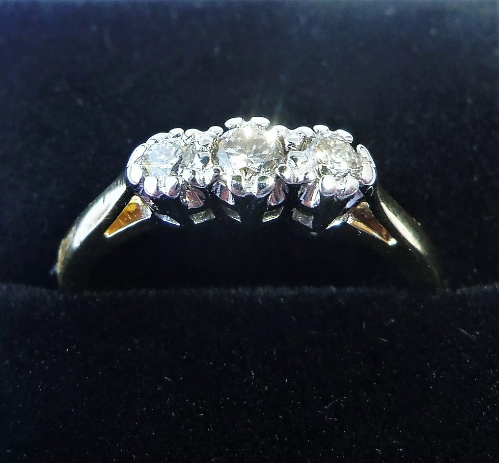 Thumbnail: 18ct Gold 0.33ct Diamond Three Stone Ring, Size L