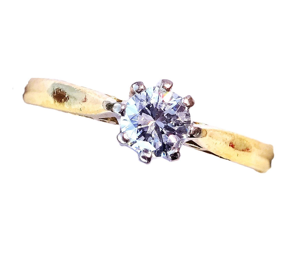 Thumbnail: Vintage 18ct Gold 0.33ct Diamond Solitaire Ring, Size J