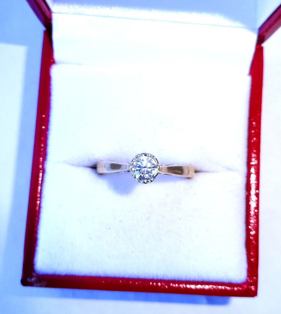 Thumbnail: 9ct Gold 0.25ct Diamond Solitaire Ring, Size K