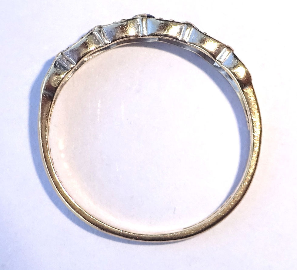 Thumbnail: Vintage 9ct Gold Sapphire & Diamond Half Eternity Ring, Size N