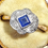 Thumbnail: Antique Art Deco 18ct Gold, Platinum, Princess Sapphire & Diamond Ring, Size N