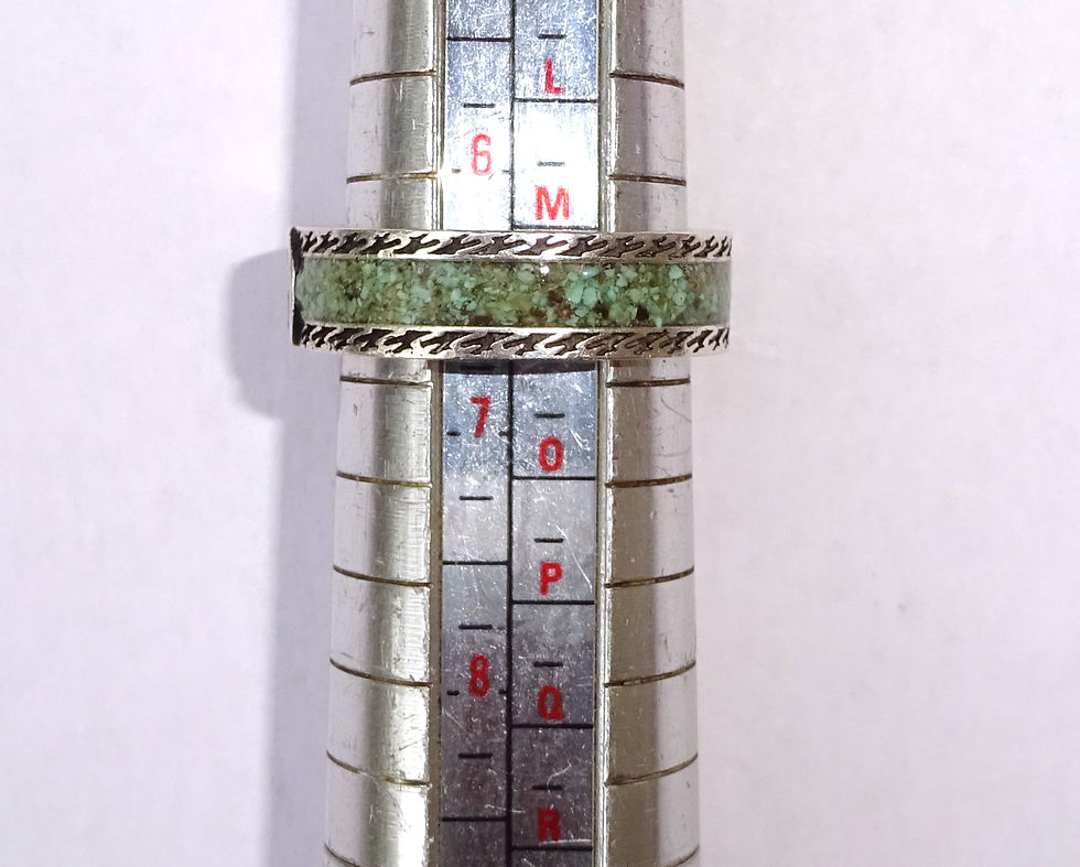 Thumbnail: Gucci Interlocking G Turquoise Enamel Sterling Silver Band Ring, Size M1/2