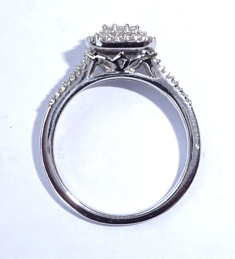 Thumbnail: 9ct White Gold Rectangular Diamond Cluster Halo Ring
