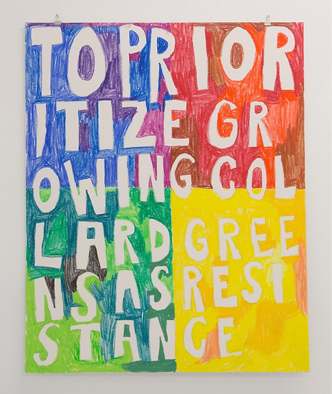 Growing Resistance, Oil pastel on Illustration Board, 30”x40”. 2017. Photo by Deli Gallery