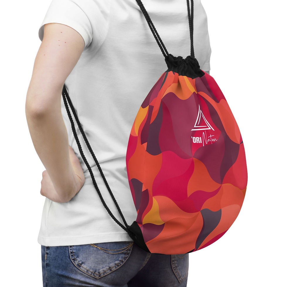 Thumbnail: 'ORI NATION – Drawstring Bag – Red Lava Flow Pattern