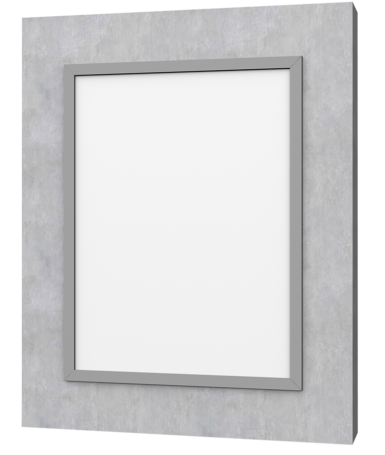 Das Rahmensystem Vega Frame an einer Betonwand