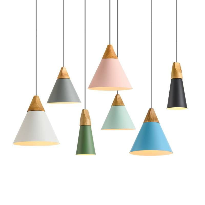 Colourful hanging pendant lights