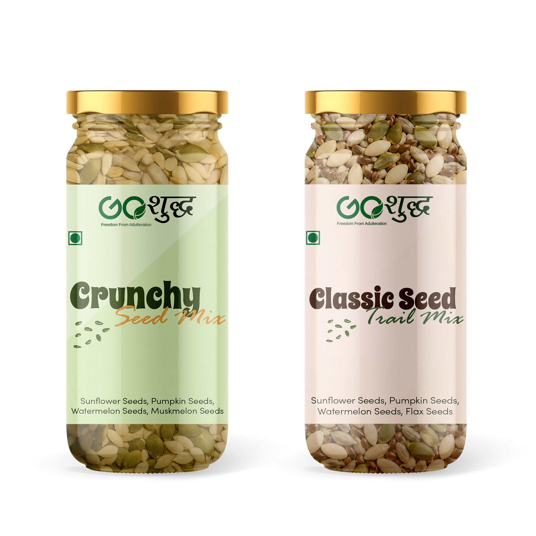 Goshudh Crunchy Seeds Mixed 125g + Classic Trail Mix Seeds 125g Combo Pack