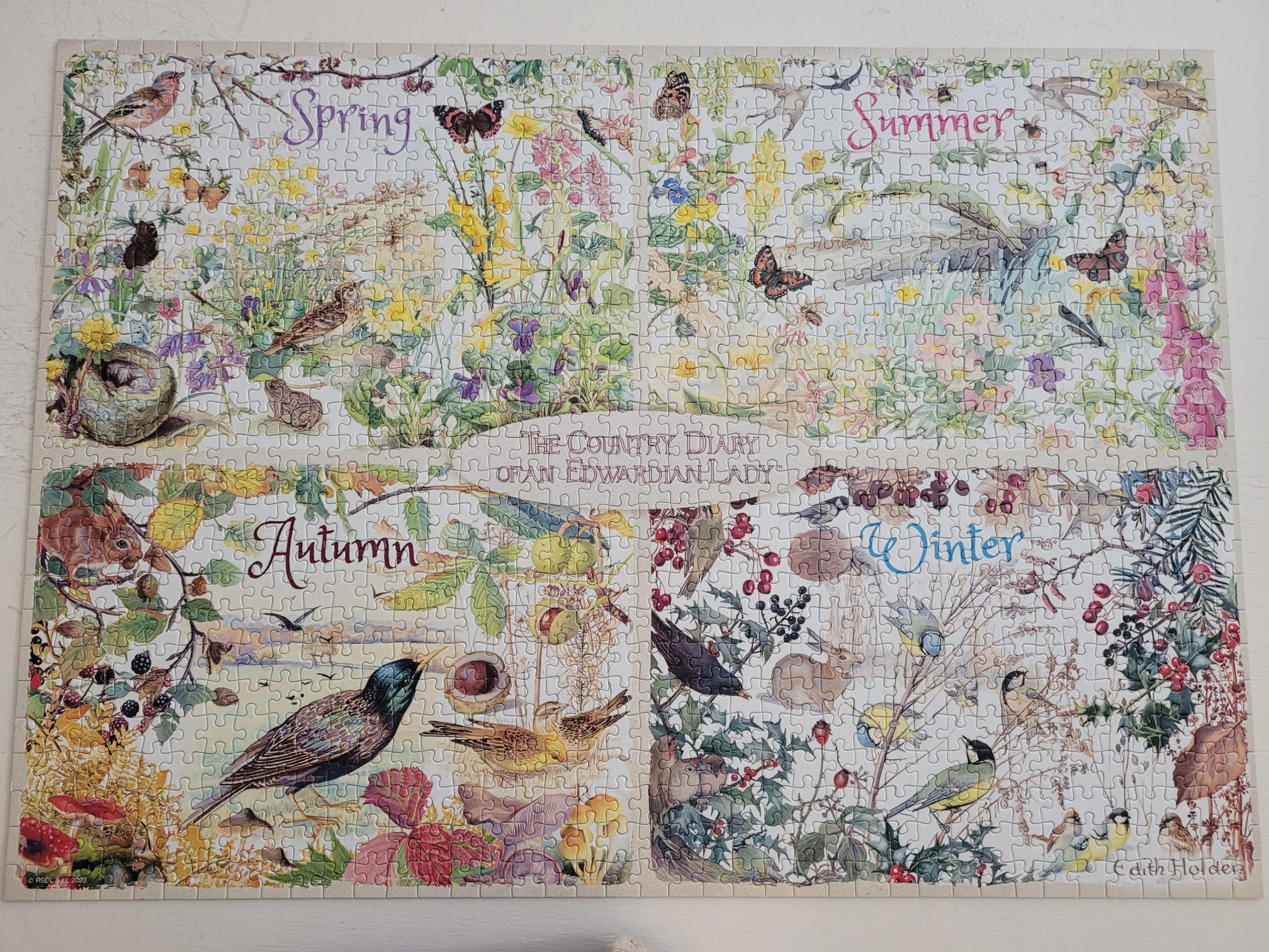 Pre Owned Country Diary 4 Seasons Jigsaw Puzzle, 1000 Pieces, Falcon Deluxe