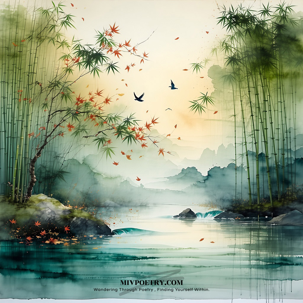 解落三秋叶
能开二月花
过江千尺浪
入竹万竿斜