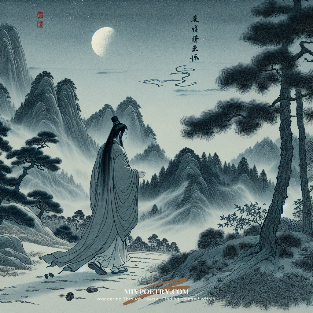 怀君属秋夜
散步咏凉天
空山松子落
幽人应未眠