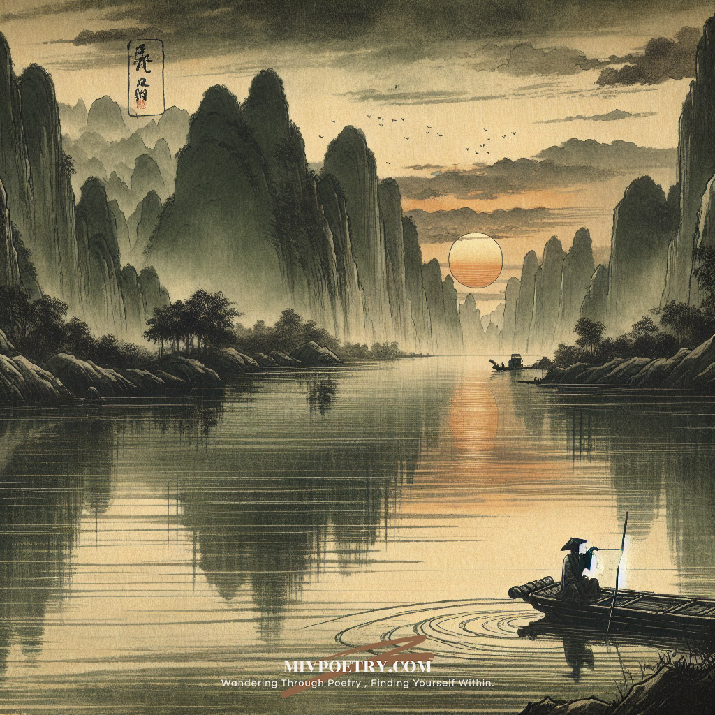 汉口夕阳斜渡鸟
洞庭秋水远连天