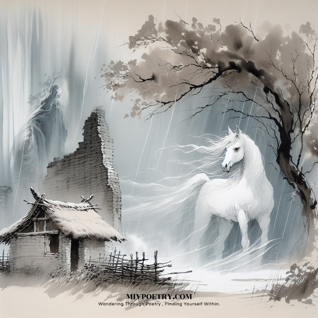 白马驮经事已空
断碑残刹见遗踪
萧萧茅屋秋风起
一夜雨声羁思浓