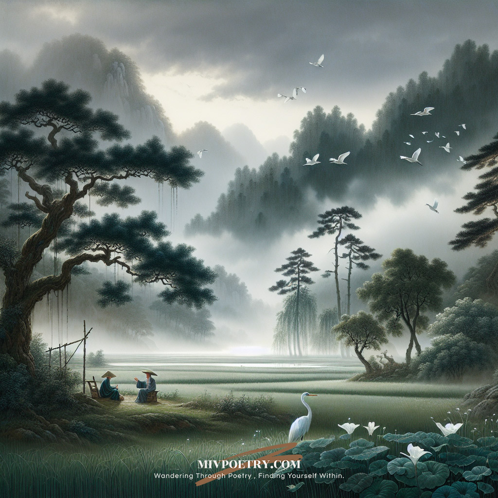 漠漠水田飞白鹭
阴阴夏木啭黄鹂