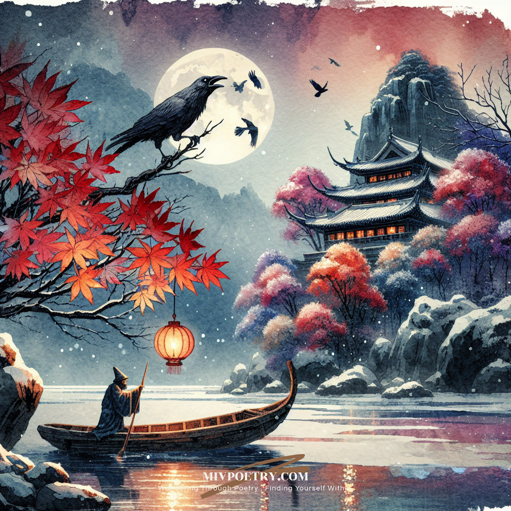 月落乌啼霜满天
江枫渔火对愁眠
姑苏城外寒山寺
夜半钟声到客船