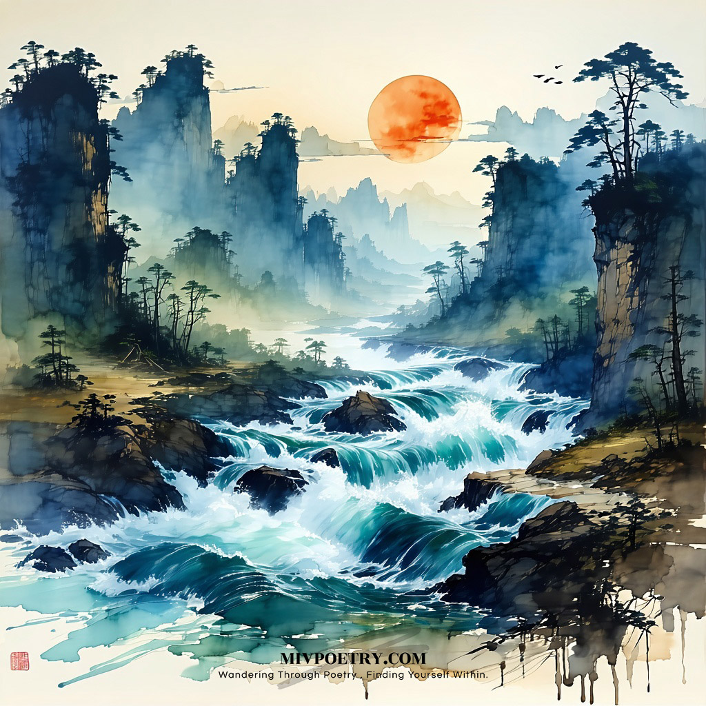 瞿塘嘈嘈十二滩
人言道路古来难
长恨人心不如水
等闲平地起波澜