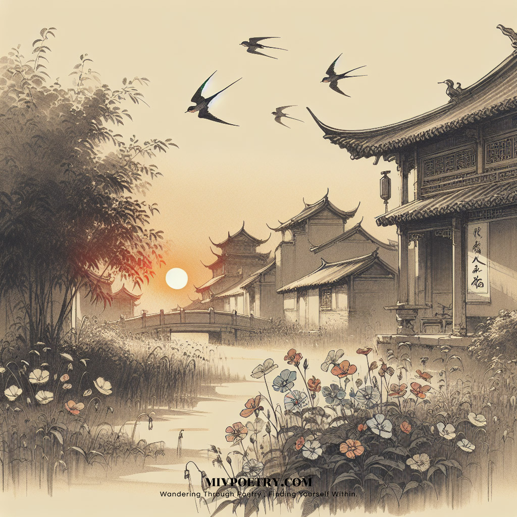 朱雀桥边野草花
乌衣巷口夕阳斜
旧时王谢堂前燕
飞入寻常百姓家