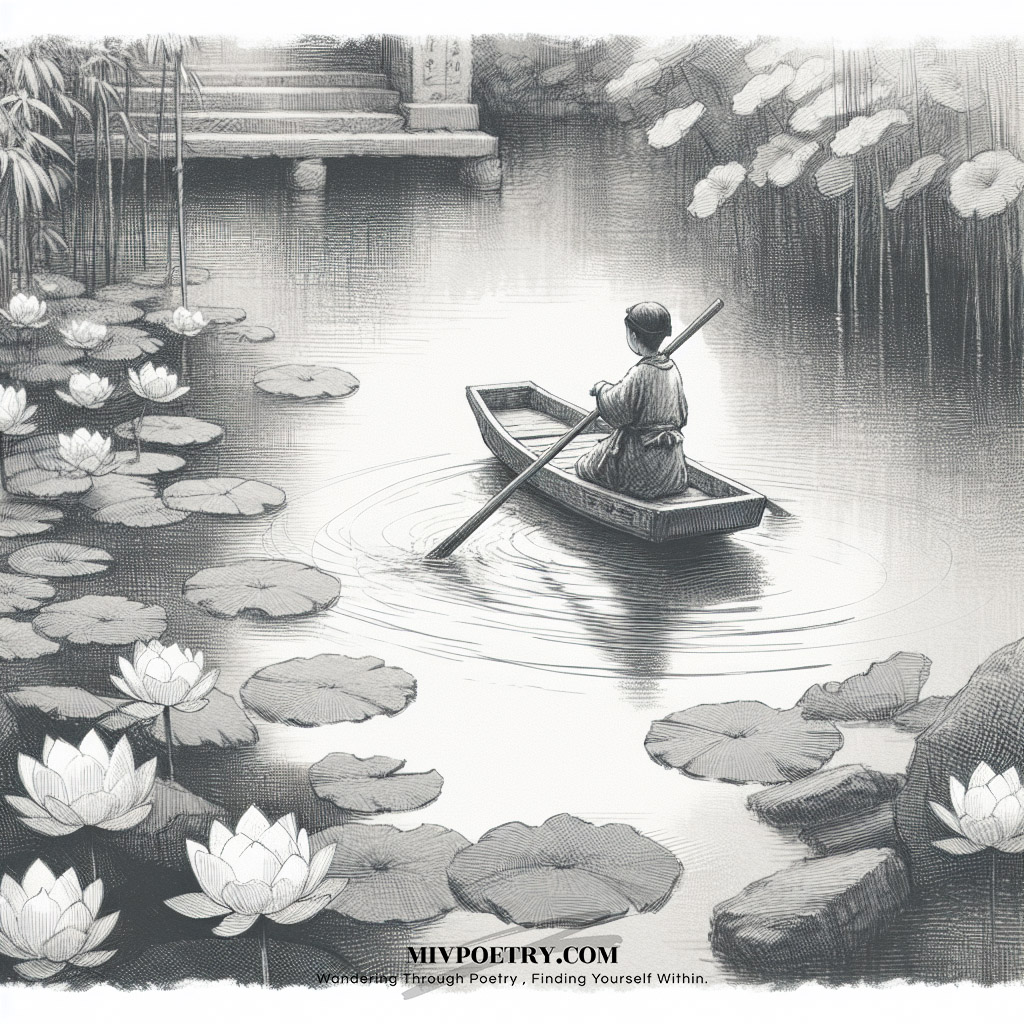 小娃撑小艇
偷采白莲回
不解藏踪迹
浮萍一道开