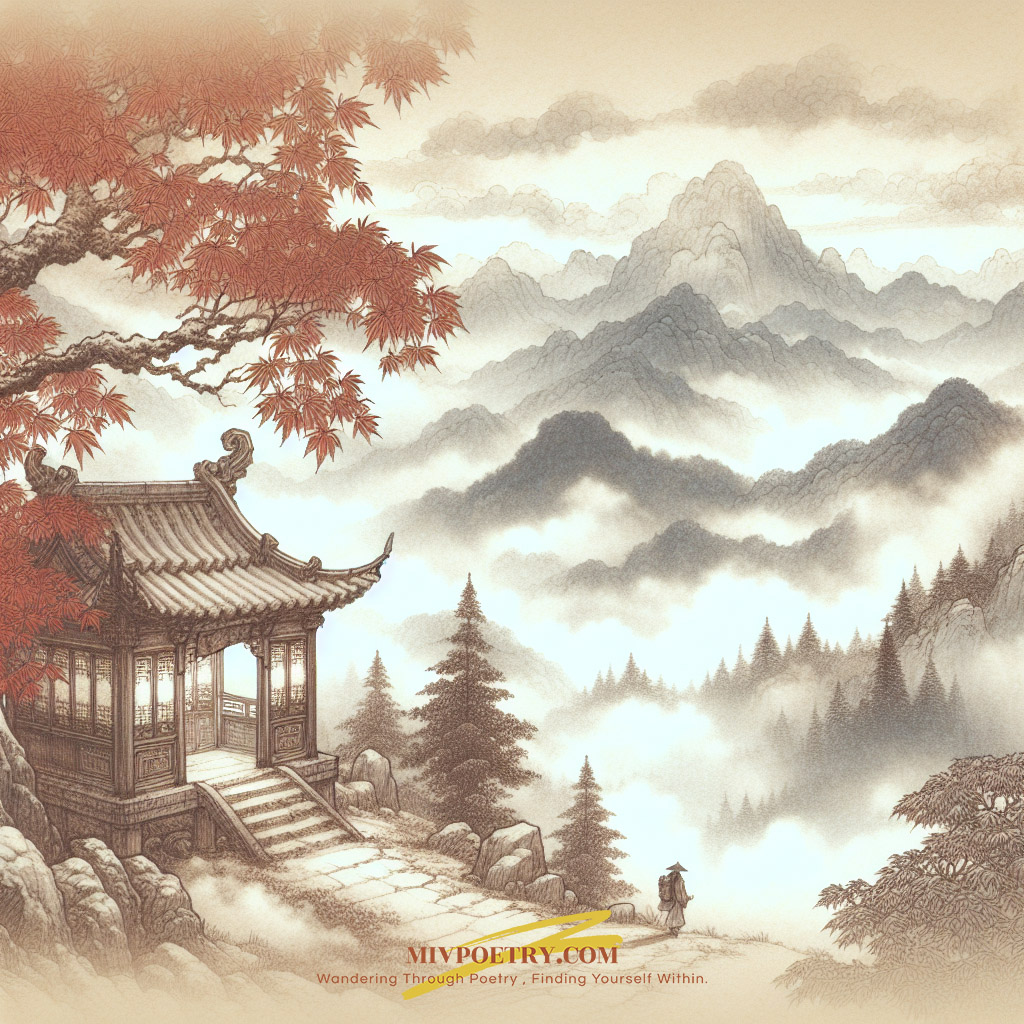 远上寒山石径斜
白云生处有人家
停车坐爱枫林晚
霜叶红于二月花