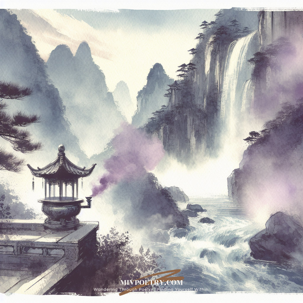 日照香炉生紫烟
遥看瀑布挂前川
飞流直下三千尺
疑是银河落九天