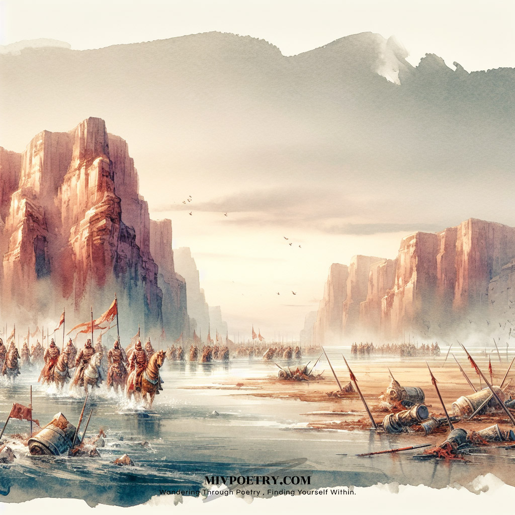 折戟沉沙铁未销
自将磨洗认前朝
东风不与周郎便
铜雀春深锁二乔