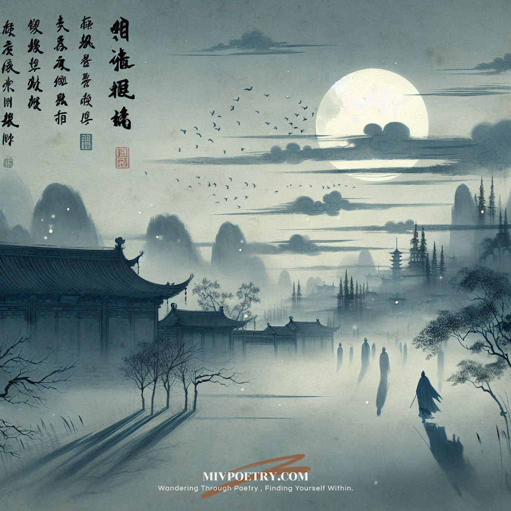 天上月
遥望似一团银
夜久更阑风渐紧
为奴吹散月边云
照见负心人