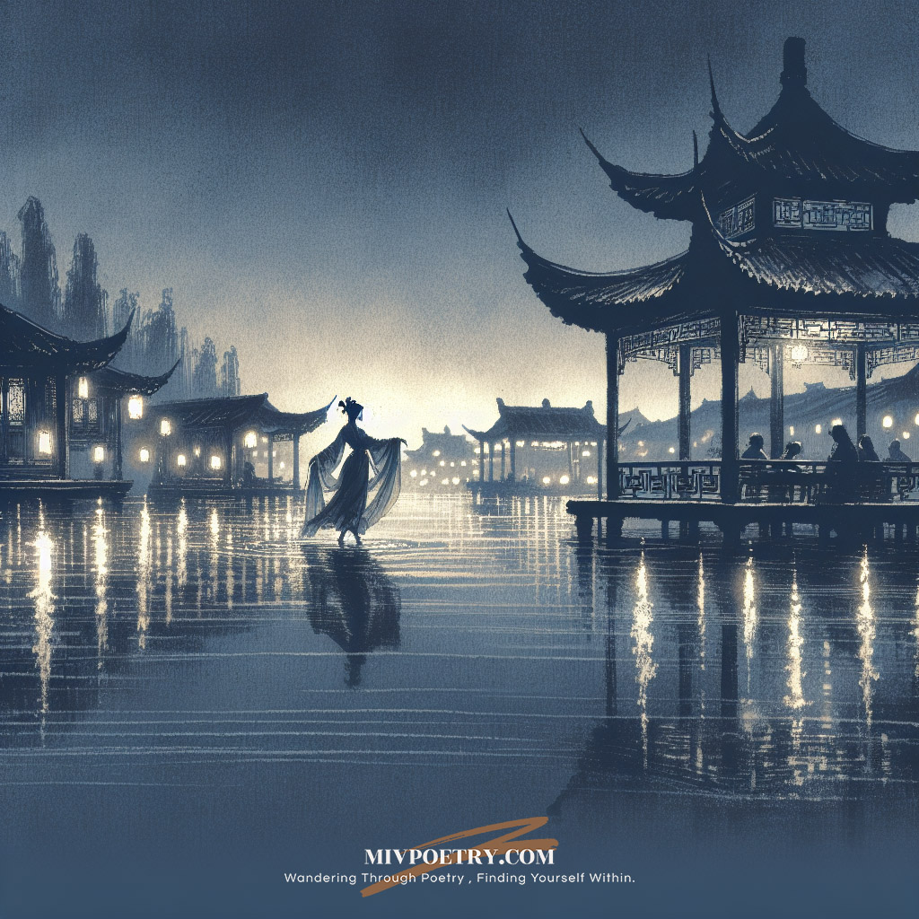 水面细风生
菱歌慢慢声
客亭临小市
灯火夜妆明