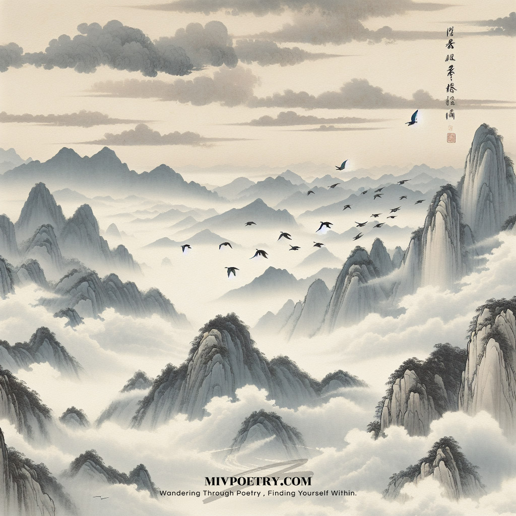 众鸟高飞尽
孤云独去闲
相看两不厌
只有敬亭山