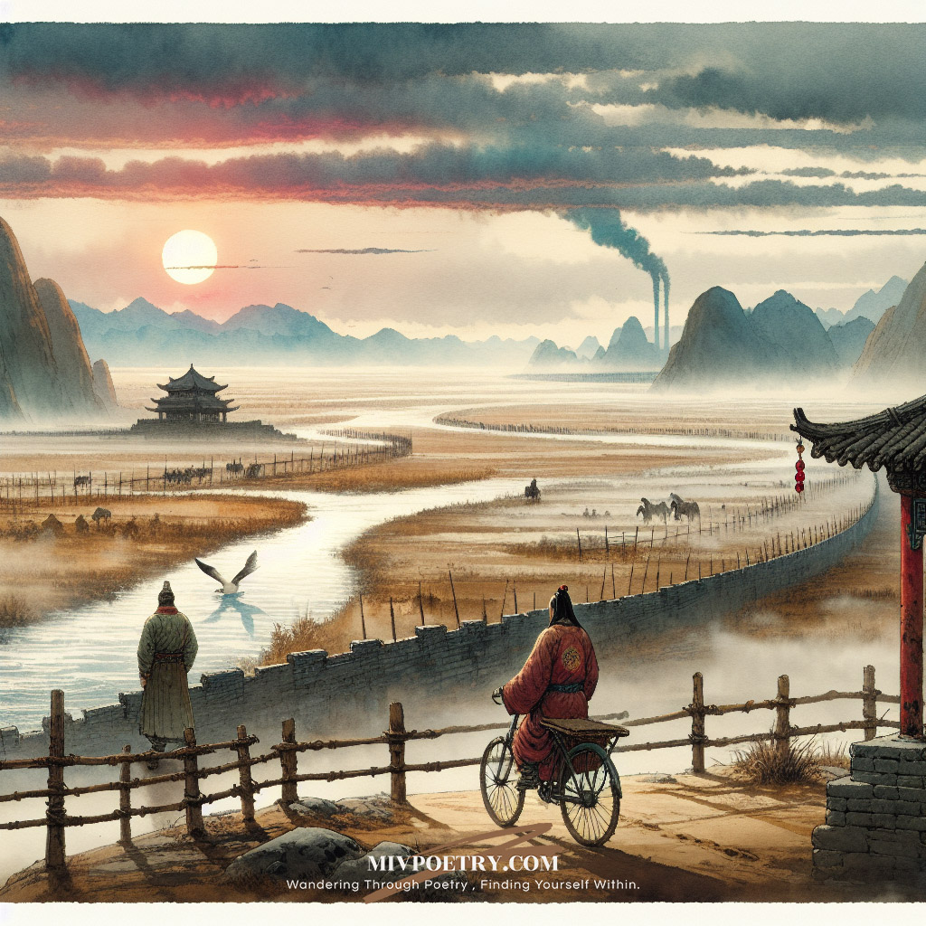 大漠孤烟直
长河落日圆