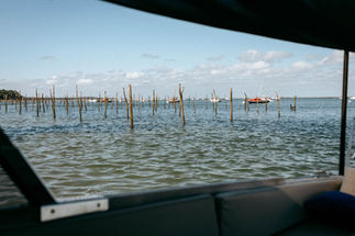 shooting photo couple en bateau sur le bassin d'arcachon