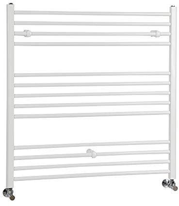 Straight Tube Heated Towel Rail - 1000mm x 1000mm White