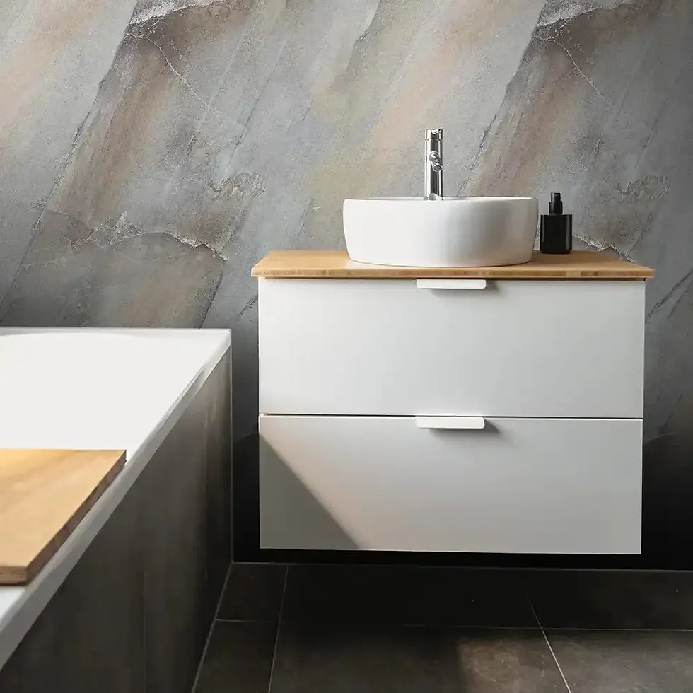Thumbnail: 2400 x 1000mm PVC Wall/Shower Panel – Grey Onyx