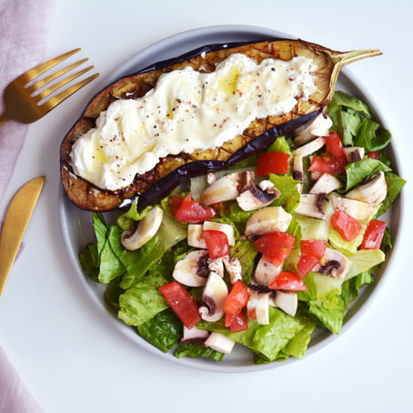 Aubergines rôties, Ricotta & miel